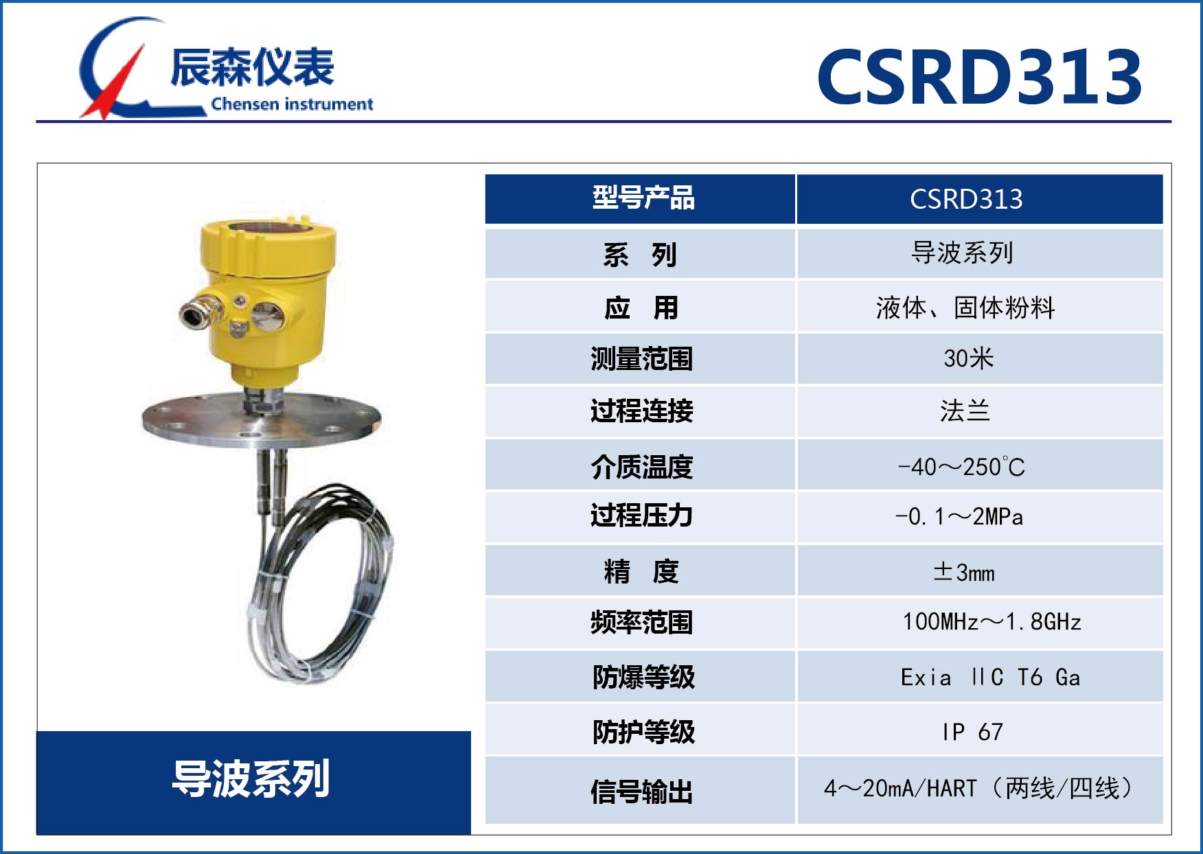 導(dǎo)波雷達(dá)物位計CSRD313
